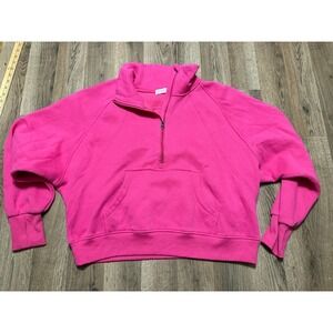 Discount Divas Sweater, Women's Size 1XL, Pink, Half Zip, Pullover